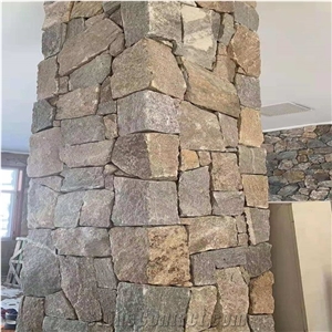 Tiger Skin Granite Alpine Dry Stone Walling in Fireplace