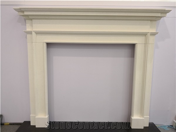 2021 Aegean Limestone Uk Style Fireplace Mantel