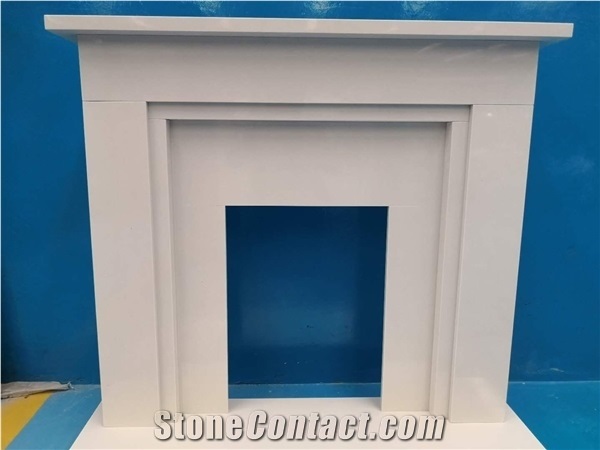 2021 Artficial Beige Marble Fireplace Mantel