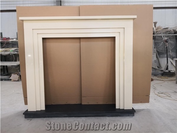 2021 Uk White Limestone Style Stone Fireplace