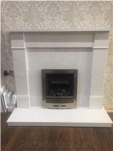 2021 Uk White Style Marble Fireplace Mantel