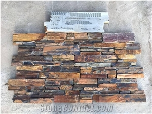 California Golden Meshed Tiles Hebei Slate Culture Stone
