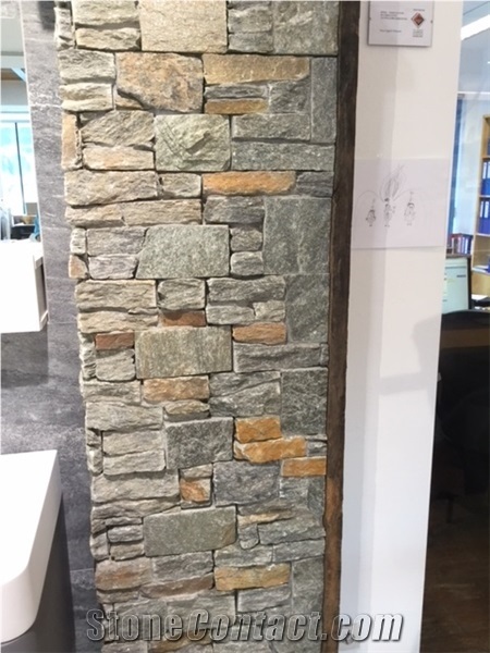 Cement Back Panels and Meshed Back Stacked Stone Veneer