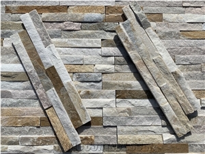 Honey Golden or Rushed Golded Panel Of Stacked Stone