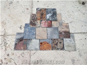 Multi-Colored Natural Slate Roofing Tiles