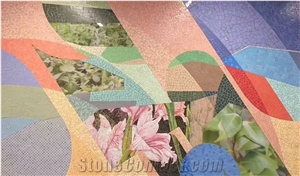 Abstract Flowers Medallions,Scissors Painting for Wall