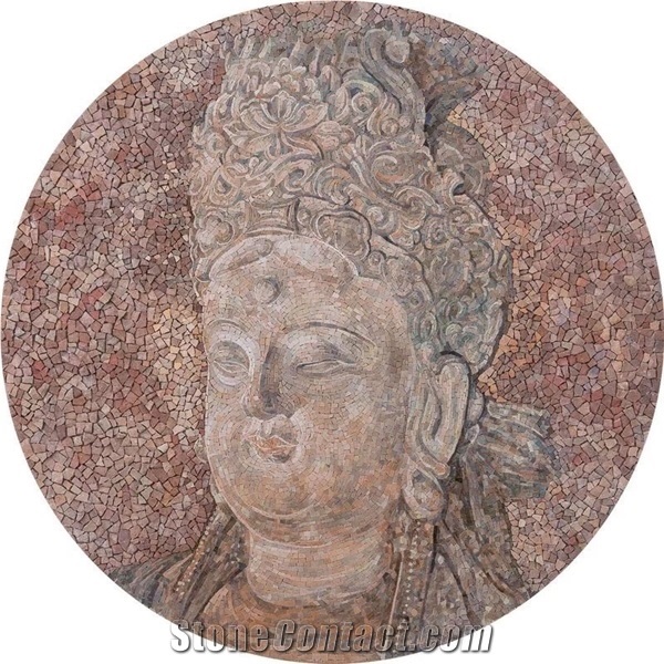 Avalokitesvara Figure Glass Mosaic Design Art