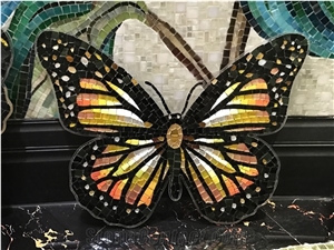 Beautiful Butterflies Design Glass Mosaic Art