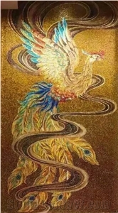 Birds Of Wonder and Flowers Glass Mosaic Design Art