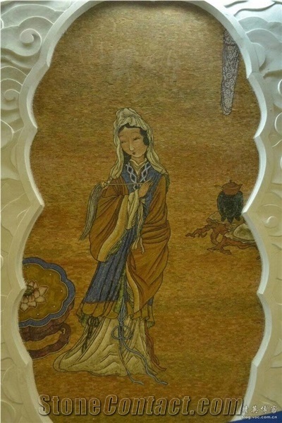China Old Time Beauty Glass Mosaic Art Medallion for Wall