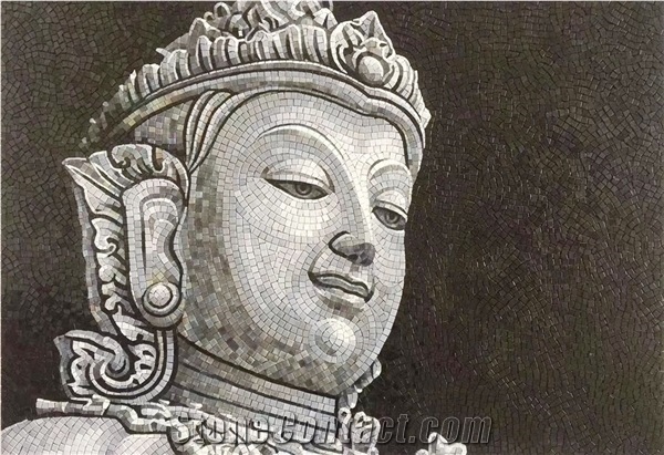 Different Avalokitesvara Figure Glass Mosaic Design Art