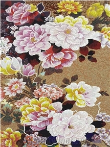 Different Color Design Of Peony Glass Mosaic Artworks