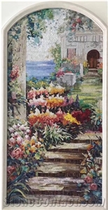 European Design Of Flower Vine Glass Mosaic Artworks