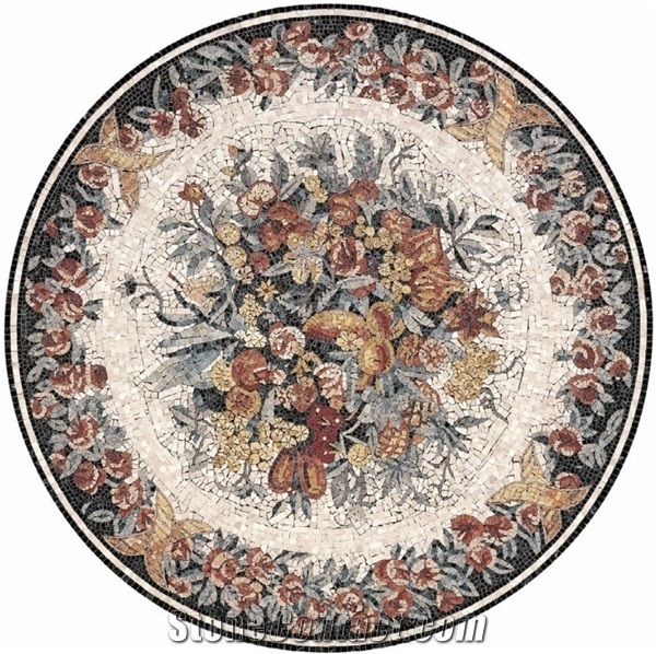 Flower Circle Carpet Design Marble Medallion for Floor