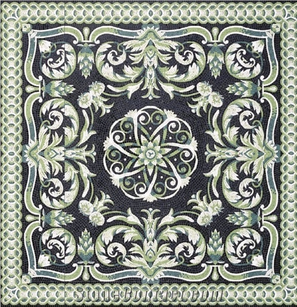 Flower Square Carpet Design Marble Medallion for Floor