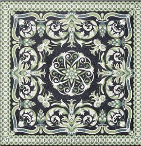 Flower Square Carpet Design Marble Medallion for Floor