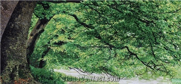Landscape Scenery Of Green Trees Mosaic Art