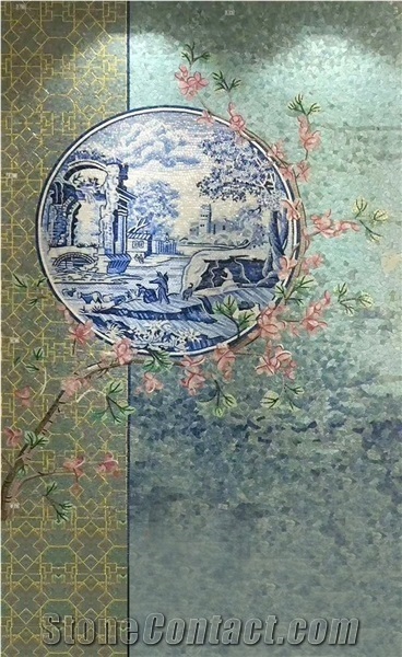 Landscape Scenery Of Old Summer Palace Glass Mosaic