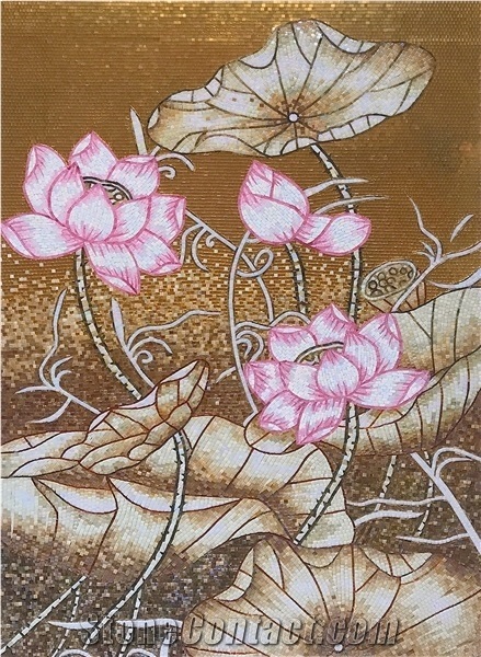 Little Pink and White Lotus with Dragonfly Glass