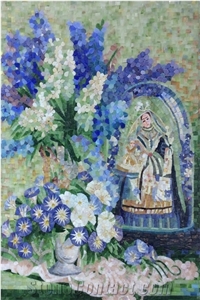 Nice Flowers and Beautiful Lady Series Glass Mosaic