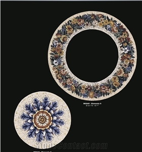 Two Circle Carpet Design Marble Medallion for Floor