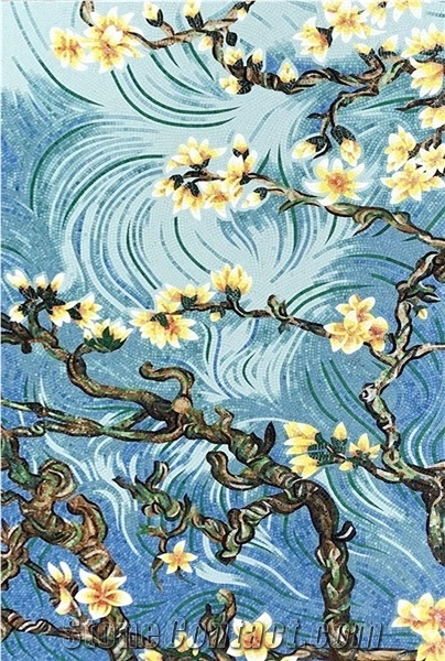 Van Gogh Classic Works Of Apricot Bllossom Glass