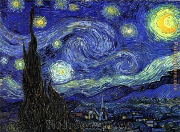 Van Gogh Classic Works Of Star Sky Design Glass Medallion