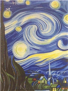 Van Gogh Classic Works Of Star Sky Design Glass Medallion