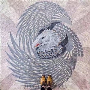White Hawk Marble Medallion for Wall