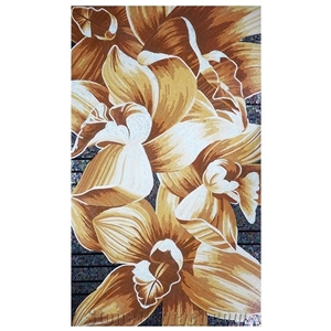 Yellow Lilies Flowers Series Glass Mosaic Artworks