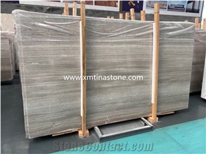 Grey Wooden Vein Marble Slabs Polished Tiles Drylay