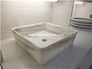 Natural Stone Wash Basin Bathroom Sink Rectangular Shape