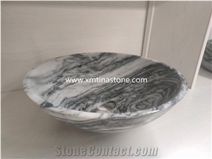 Natural Stone Wash Basin Sinks Round Shape