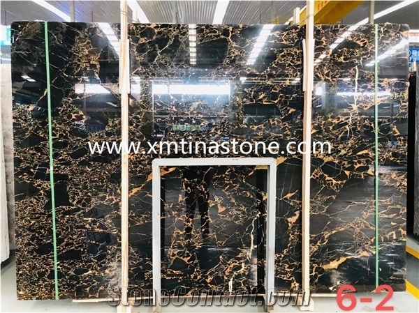 Portoro Black and Gold Marble Tiles and Slabs