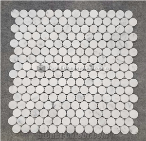 Popular Italy Carrara White Marble Mosaic Tiles
