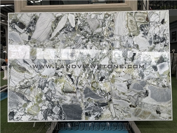 Cold Jade White Beauty Green Marble Slabs Pattern