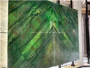 Neon Green Quartzite Slabs Natural Quartzite Wall Decoration