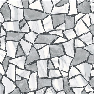 Black Terrazzo Kitchen Flooring Cement Glass Tile Pattern