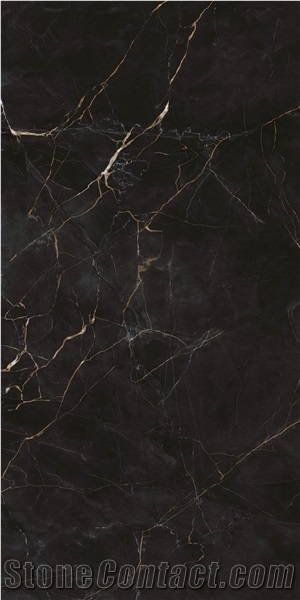 China Foshan Black Marble Stone Look Tiles Ceramic Slabs