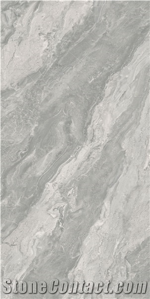 China Polished Grey Marbke Slab Look Ceramic Tiles Flooring