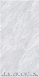 Glossy White Veins Marble Look Glazed Ceramic Slab Tiles