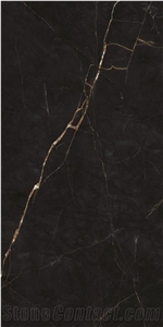Pure Black Veins Marble Look Ceramic Tile Countertop Use