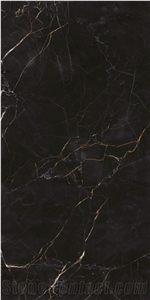 Shally Roland Marble Look Black Golden Veins Ceramic Tiles