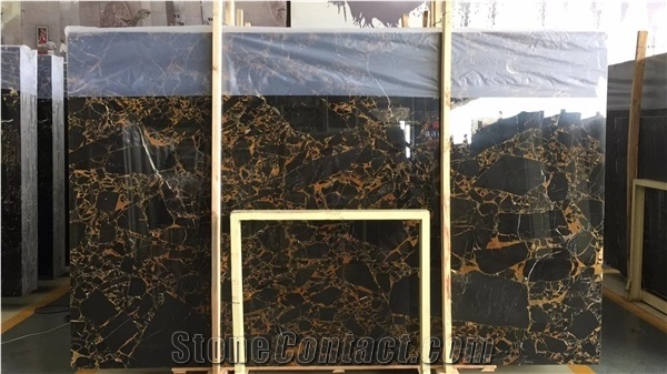 Black Gold Flower Marble & Portoro Marble Slabs