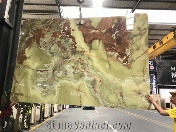 Ancient Green Onyx Multicolor Slabs Background Jade Tiles