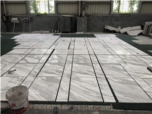 California White Marble Slab Wall Flooring Kitchen Tiles Use