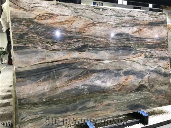 Chile Raibow Marble Slab Wall Flooring Tiles Bookmatched