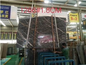 China Hang Grey Marble Slab Tiles Big Project Installation