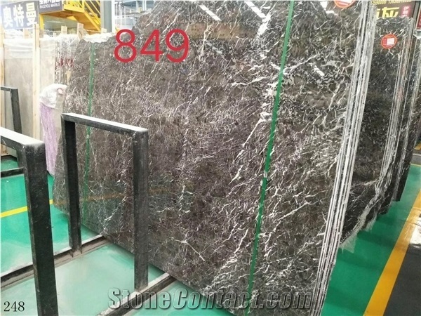 China Hang Grey Marble Slab Tiles Big Project Installation
