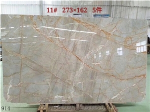 China Picasso Gold Marble Slab Wall Flooring Tile Use